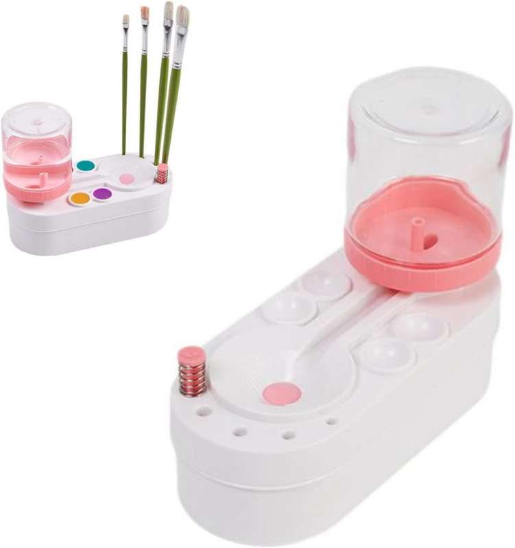 2nd Generation Oil Painting Brush Cleaner Tool with Water Container Paint Pen Washer(Pink)