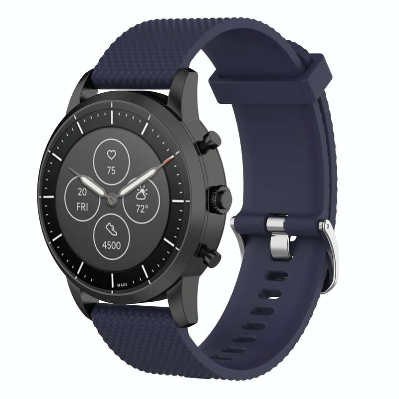 22mm Texture Silicone Wrist Strap Watch Band for Fossil Hybrid Smartwatch HR, Male Gen 4 Exploris...