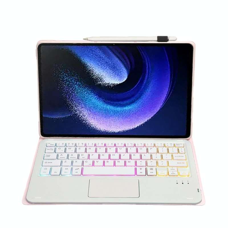 For Xiaomi Pad 6 / Pad 6 Pro A0N7-AS Lambskin Texture Ultra-thin Backlight Bluetooth Keyboard Lea...