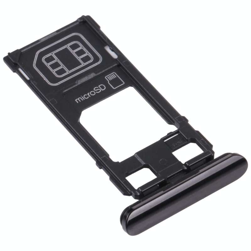 SIM Card Tray + Micro SD Card Tray for Sony Xperia 1 / Xperia XZ4 (Black)