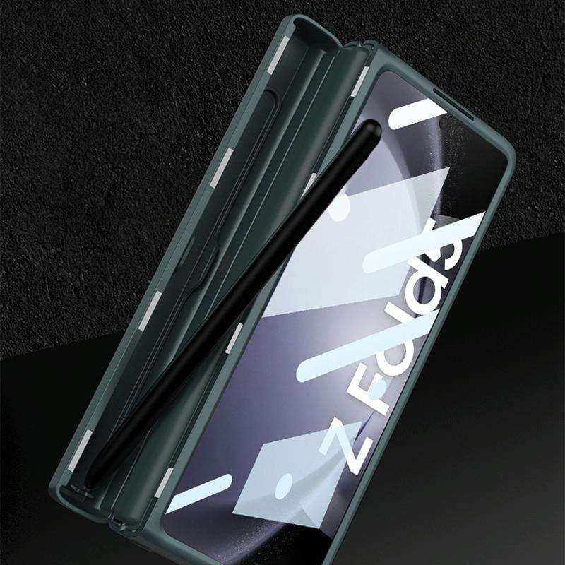 For Samsung Galaxy Z Fold5 GKK Magnetic Full Coverage Phone Flip Case with Pen Box(Grey)