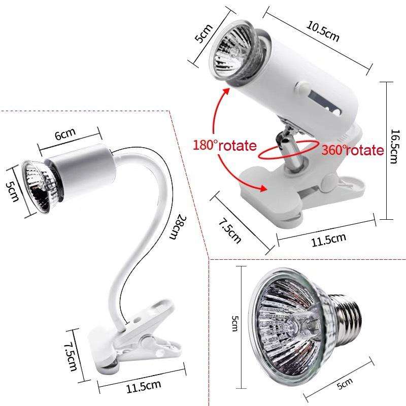 ZY-UAB Turtle Backlight UVA Heated Climbing Pet Backlight, EU Plug With Bulb(Black Short Light St...