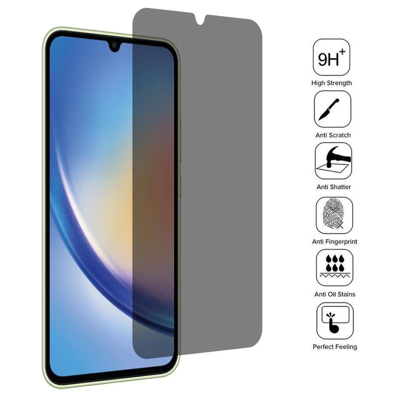 For Samsung Galaxy A34 5G Flat Surface Privacy Tempered Glass Film