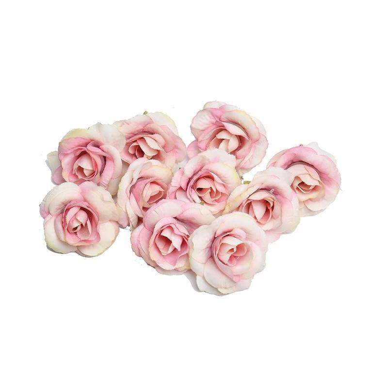 10 Sets 4cm Artificial Flower Silk Rose Flower Head for Wedding Party Home Decoration(Dark pink)