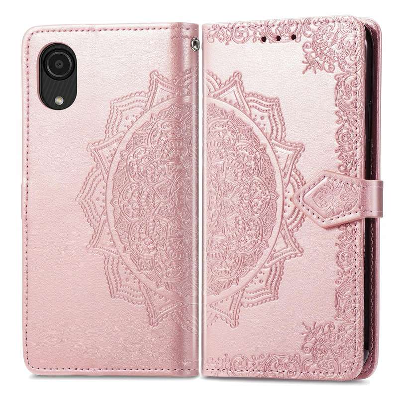 For Samsung Galaxy A03 Core Mandala Flower Embossed Flip Leather Phone Case(Rose Gold)