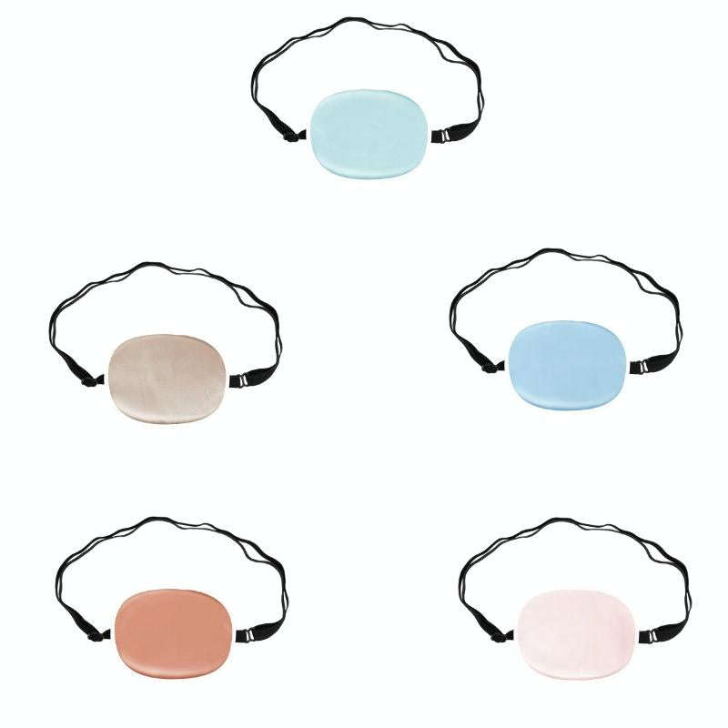 Children Silk Blackout Eye Mask Strabismus Correction Covering Eye Patch(Orange White Edge)