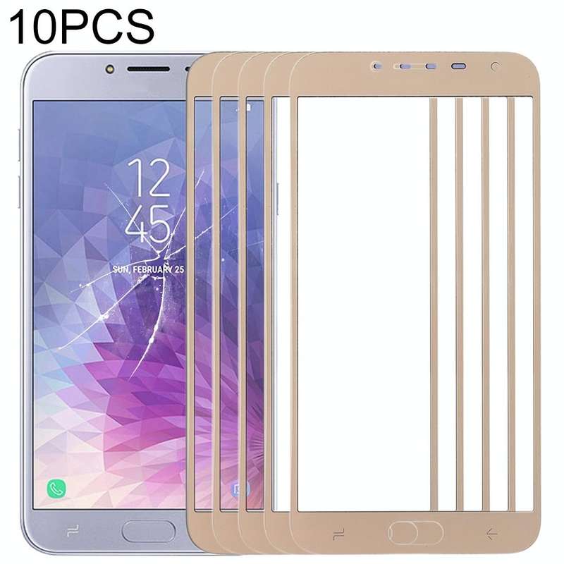For Samsung Galaxy J4 (2018) 10pcs Front Screen Outer Glass Lens (Gold)