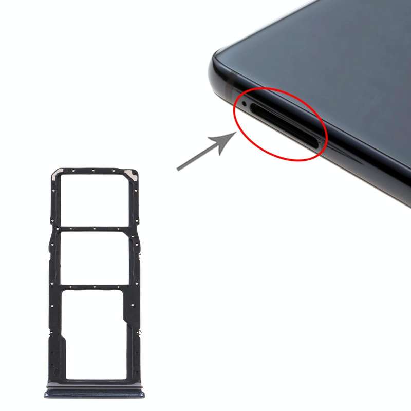 For Samsung Galaxy A9 (2018) SM-A920 SIM Card Tray + SIM Card Tray + Micro SD Card Tray (Black)