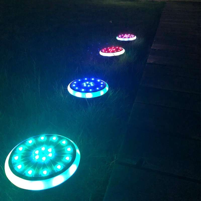 LED Solar Buried Lamp Stainless Steel Outdoor RGB Grass Garden Light