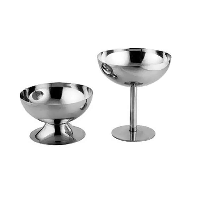 Stainless Steel Ice Cream Cup Ice Cream Goblet Bar Wine Glass, Specification B High