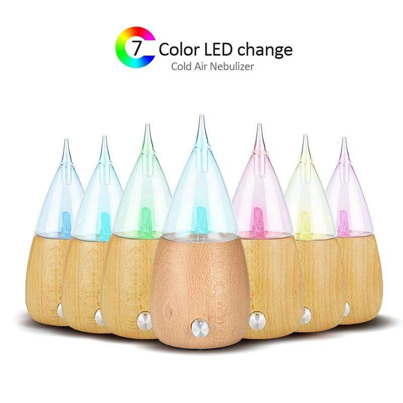 Waterless Diffuser Essential Oil Spray Wood Glass Aromatherapy Air Humidifier, Plug Type:EU Plug(...