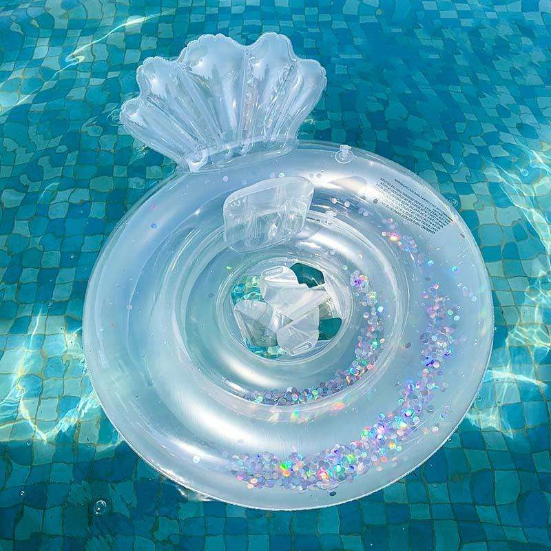 Children Adult Cartoon Inflatable Swimming Ring, Pattern: Sequin Silver Fish Tail Lap