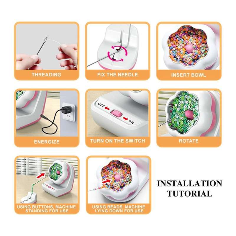 Electric Automatic Beading Machine DIY Handmade Bead Threading Machine Beading Tools Bead Stringe...