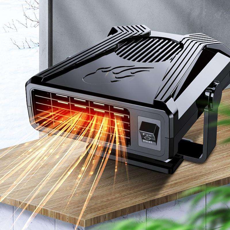 12V Car Heater Fan Defrost Defogger(Black)