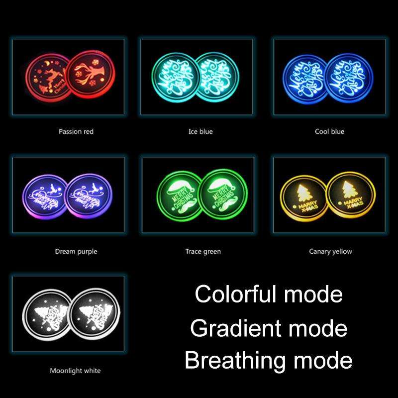 Car AcrylicColorful USB Charger Water Cup Groove LED Atmosphere Light(English Tree)
