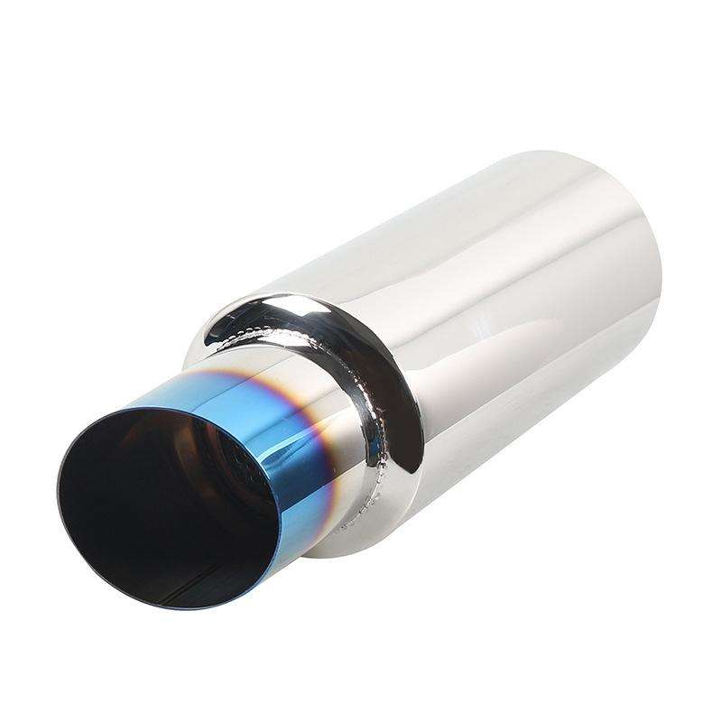 Universal Car / Motorcycles Stainless Exhaust Pipe Muffler 2 inch to 3 inch Bevel Tail Grilled Bl...