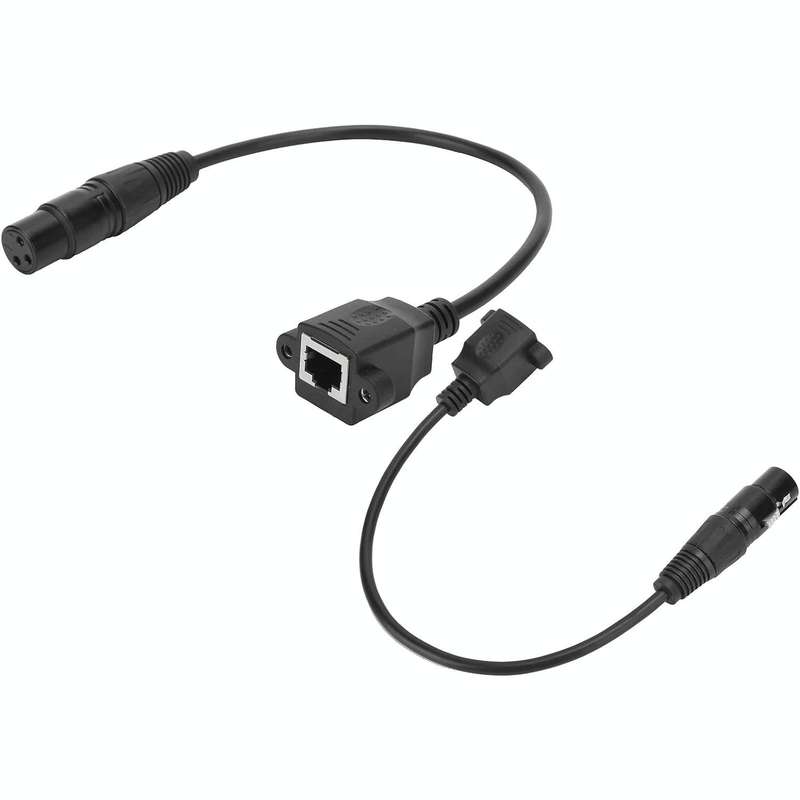 2pcs XLR 3 Pin Female To RJ45 Female Network Connector Adapter Converter Cable, Size: 30cm(Black)