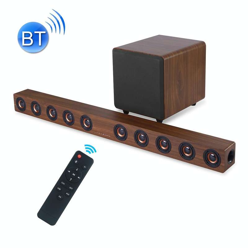 D90 Home Theater Audio Echo Wall Soundbar Subwoofer Bluetooth Audio(Brown)