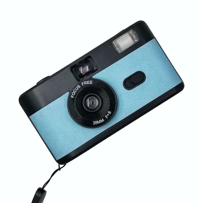 R2-FILM Retro Manual Reusable Film Camera for Children without Film(Black+Blue)