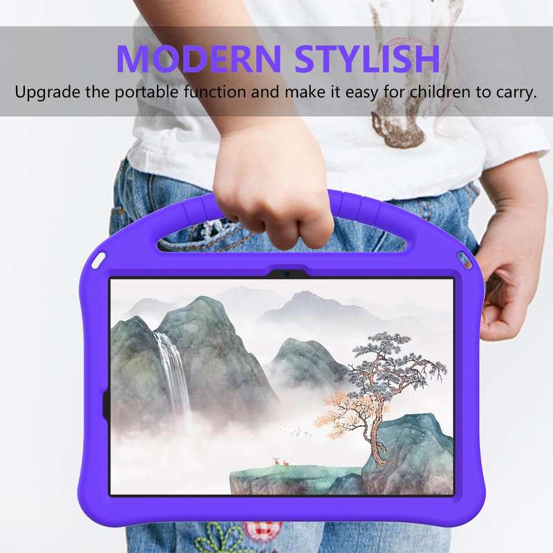 For Samsung Galaxy Tab S9 EVA Shockproof Tablet Case with Holder(Purple)