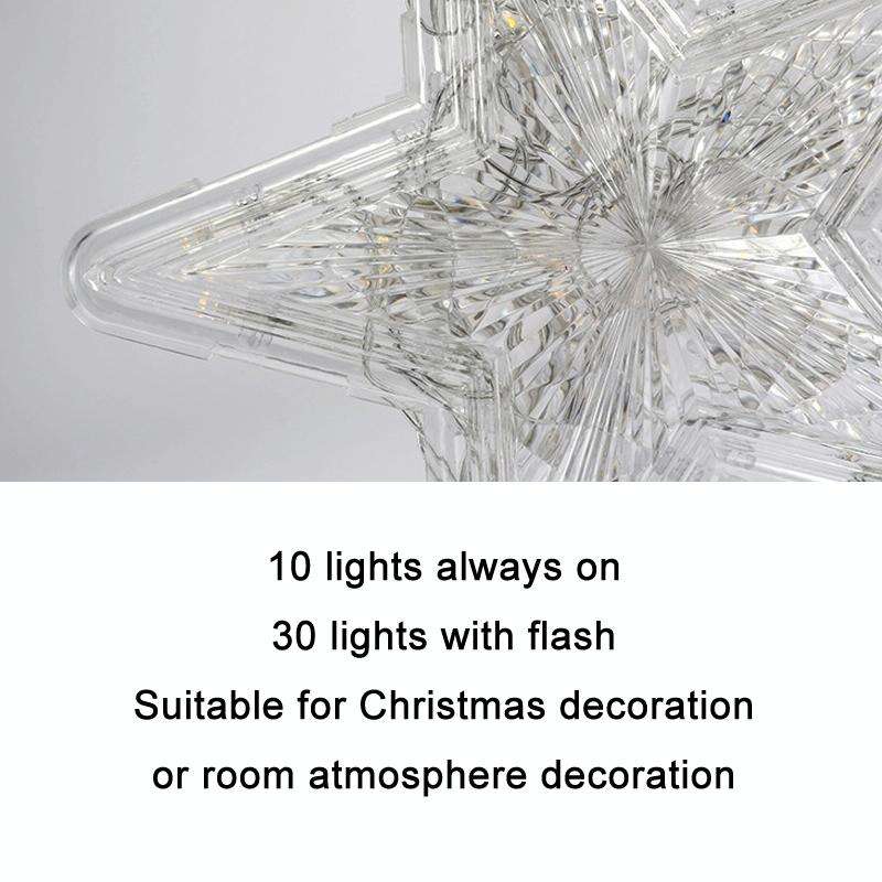 Christmas Tree Top Light LED Glowing Star Lights, Size: Small Battery Model(Red)