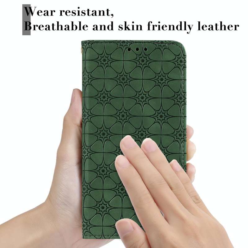 For Samsung Galaxy A72 5G / 4G Lucky Flowers Embossing Pattern Magnetic Horizontal Flip Leather C...
