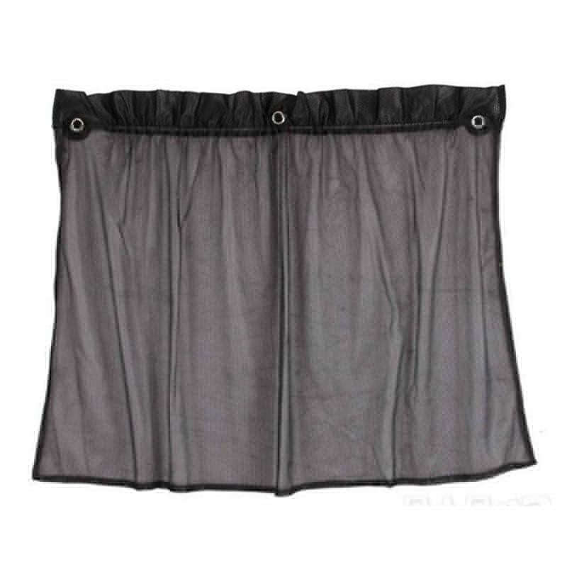 2 PCS Universal Car Sun Shade Cloth Curtain with 6 Suckers(Black)