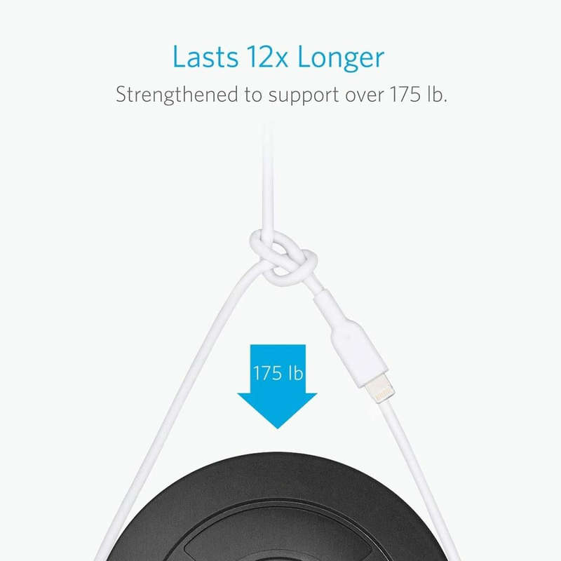 ANKER PowerLine II USB to 8 Pin MFI Certificated Charging Data Cable, Length: 0.9m(White)
