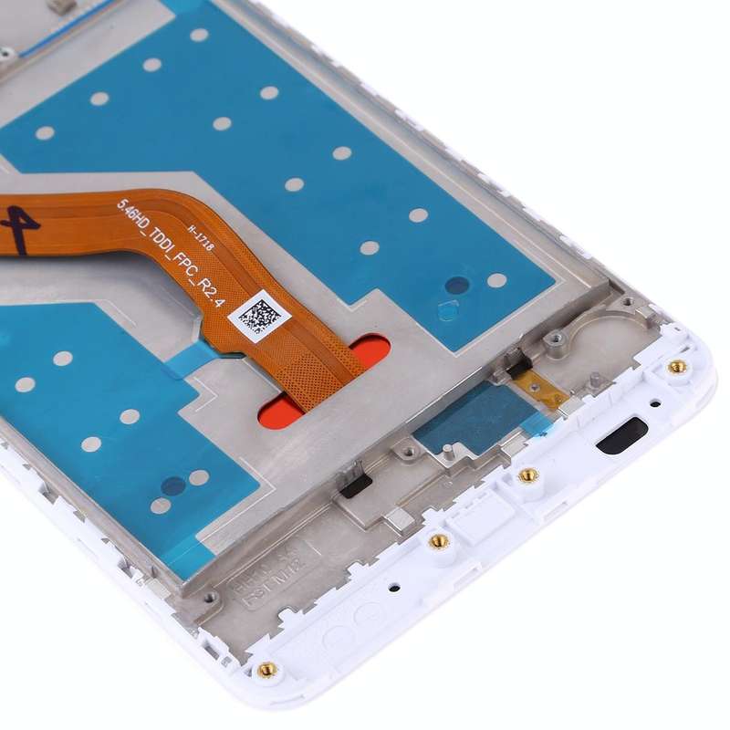 LCD Screen and Digitizer Full Assembly with Frame for Huawei Y7 (2017)(White)