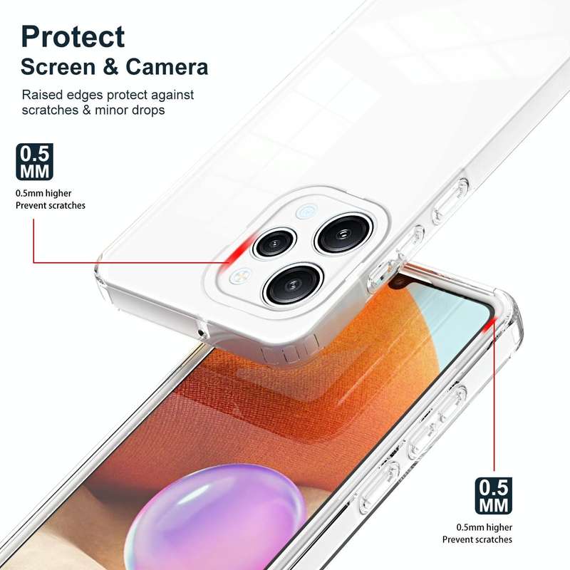 For Xiaomi Redmi 12 3 in 1 Clear TPU Color PC Frame Phone Case(White)