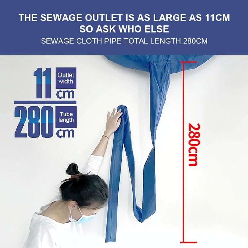 2-3P Air Conditioner Cleaning Cover With Drain Outlet, Configuration: Cover + Protective Wall Cloth