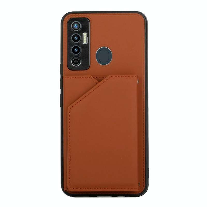 For Tecno Camon 17 Skin Feel PU + TPU + PC Phone Case(Brown)