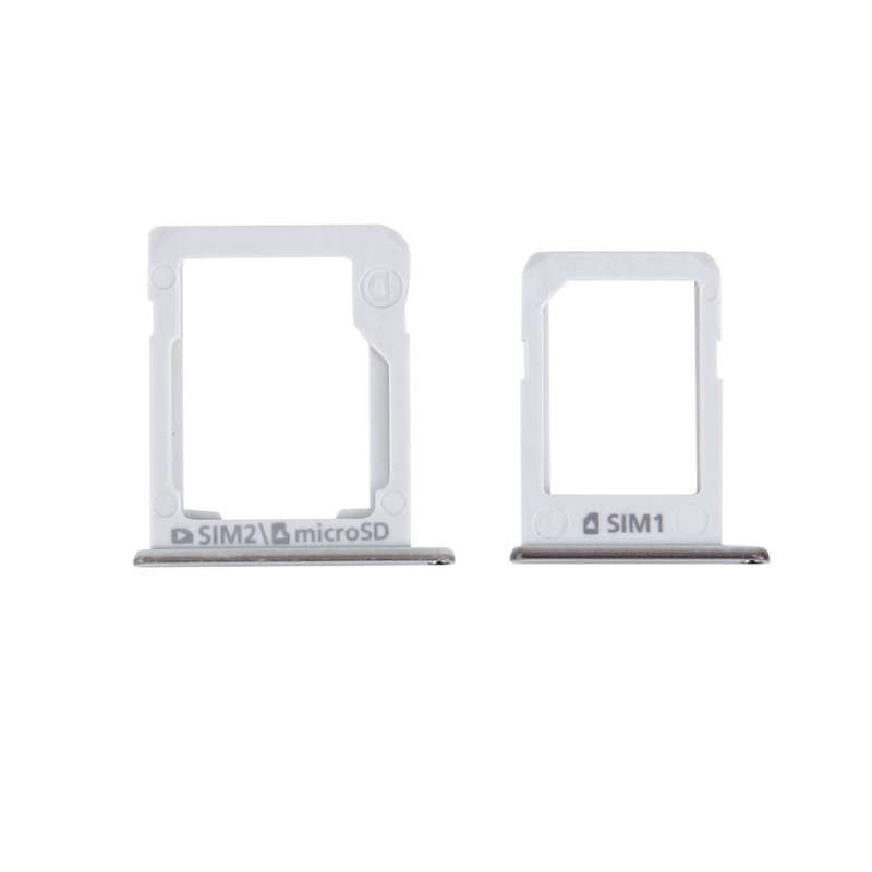 For Galaxy E5 (Dual SIM Version) SIM Card Tray + Micro SD / SIM Card Tray (Silver)