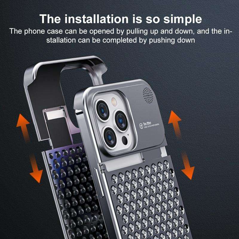 For iPhone 14 Pro Max Aromatherapy Aluminum Alloy Cooling Phone Case(Silver)