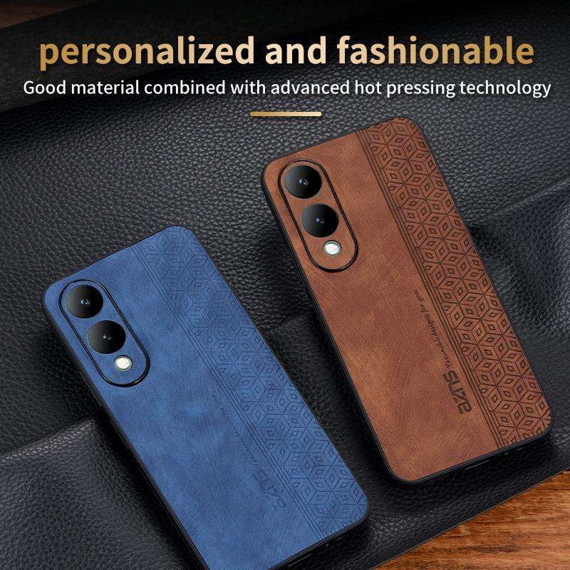For vivo Y17S AZNS 3D Embossed Skin Feel Phone Case(Purple)