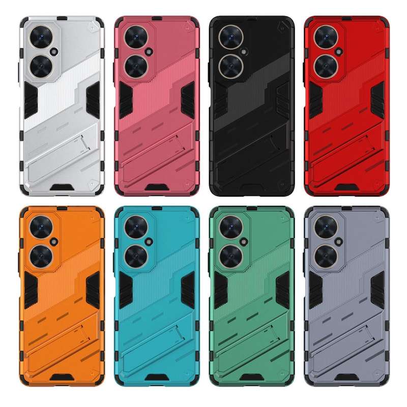 For Huawei nova 11i 4G Punk Armor 2 in 1 PC + TPU Phone Case with Holder(Grey)
