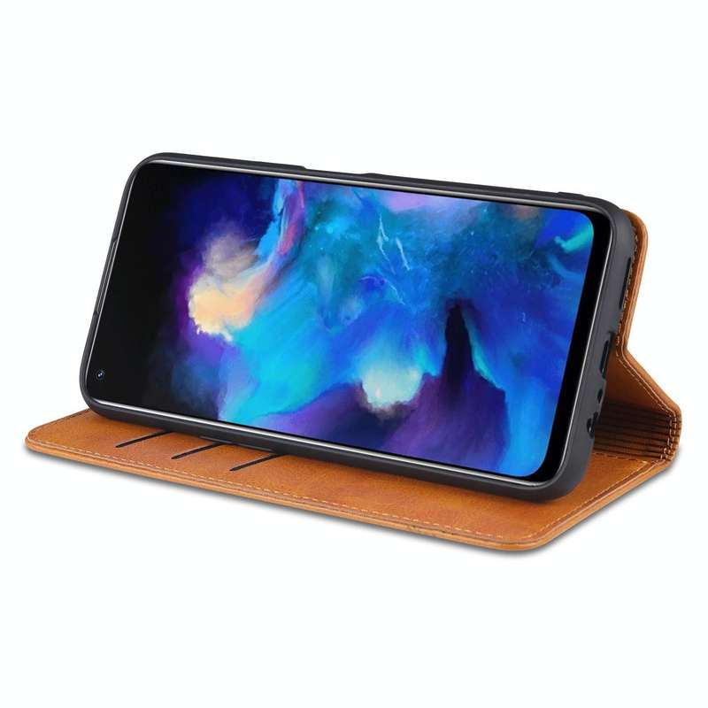 For OPPO A74 (5G) AZNS Magnetic Calf Texture Horizontal Flip Leather Case with Card Slots & Holde...