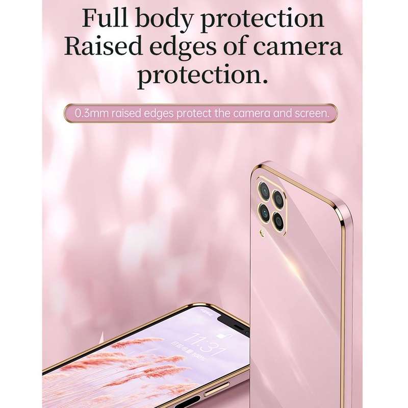 For Huawei nova 6 SE XINLI Straight 6D Plating Gold Edge TPU Shockproof Case(Pink)
