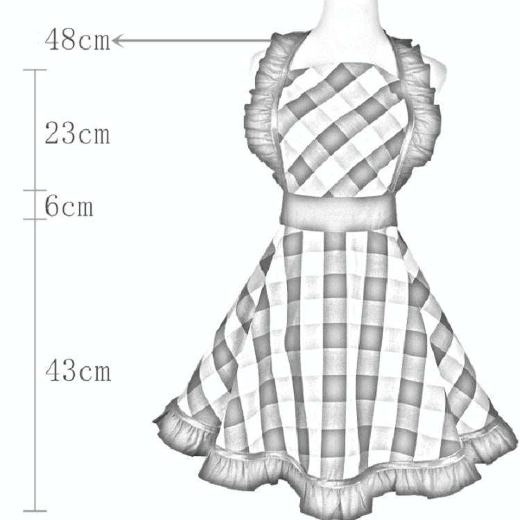 Retro Cotton Big Plaid Big Swing Apron(Red White Grid)