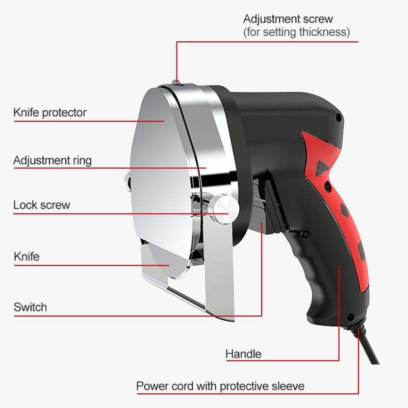 Portable Meat Slicer Electric Meat Cutter Turkish Barbecue Slicer, EU Plug
