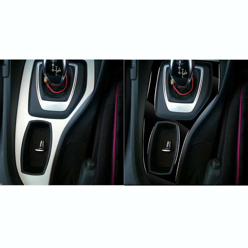 Car Right Drive Gear Panel Outer Frame Decorative Sticker for BMW X1 E84 2011-2015(Black)