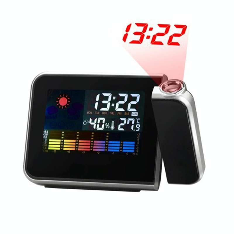 Multifunctional Digital Color LCD Display LED Projection Alarm Clock with Weather Station / Tempe...