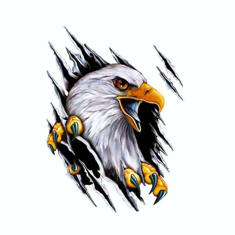 Tear Eagle 3D Car Sticker Scratch Covering Body Pull Flower Sticker, Style: Right (28.5x38cm)
