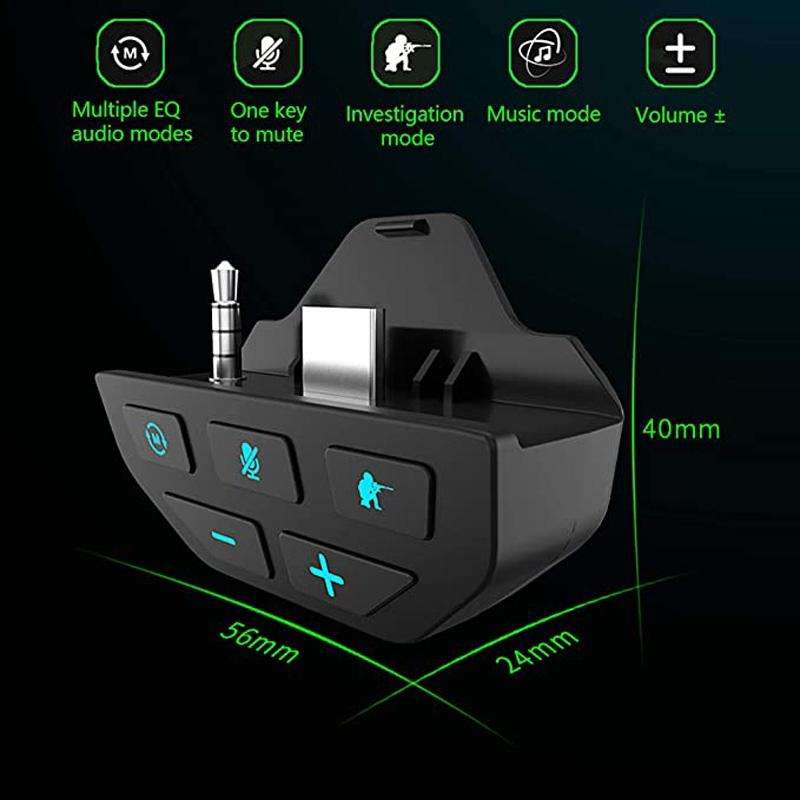 For Microsoft Xbox One S / X / Elite HS-XO193A Gamepad Sound Enhancer 3.5mm Converter Headphone A...