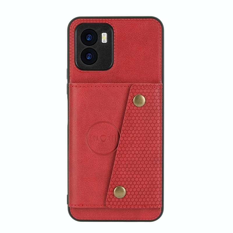 For vivo Y16 Double Buckle Magnetic Phone Case(Red)