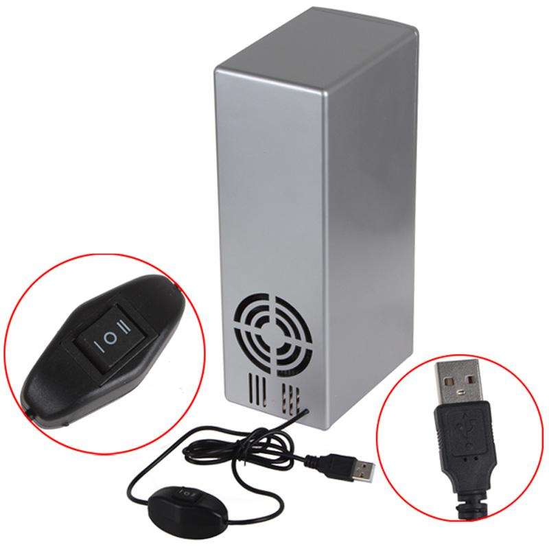 3.5W USB PC Mini Fridge Beverage Drink Cooler / Warmer, Size: 24.5 x 10.8 x 8.3cm(Silver)