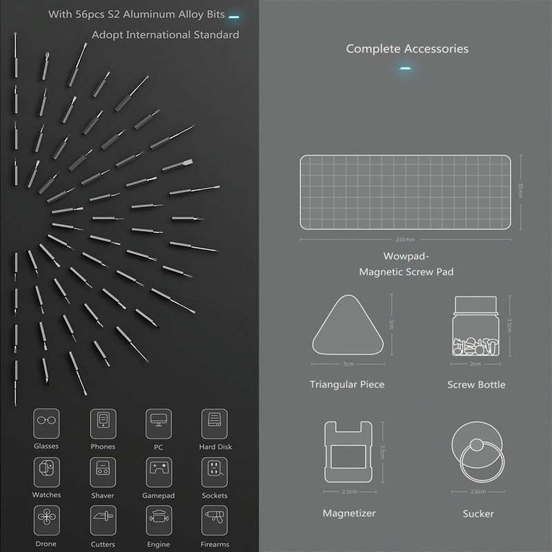 Xiaomi WOWSTICK 1F+ 69 in 1 Electric Screwdriver Cordless Lithium-ion Charge LED Power Screwdriver