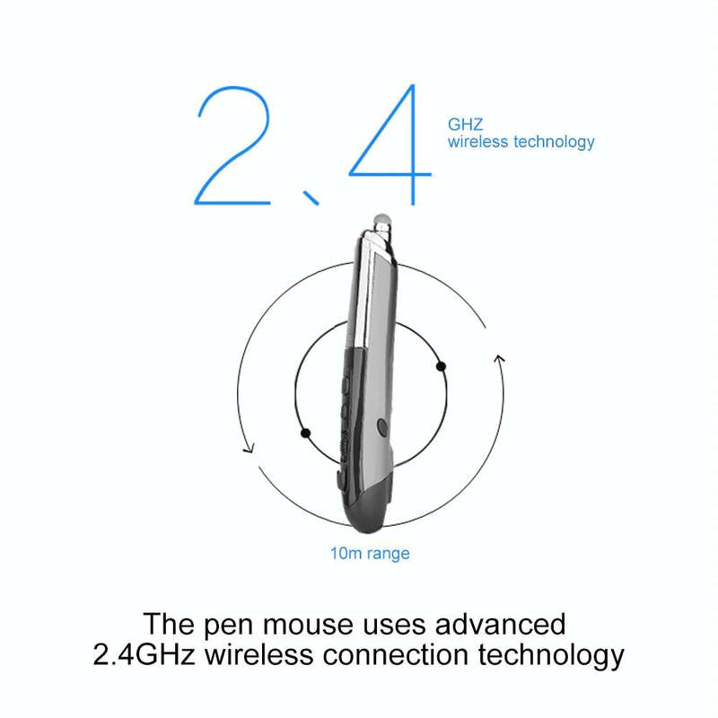 PR-08 6-keys Smart Wireless Optical Mouse with Stylus Pen & Laser Function (Grey)
