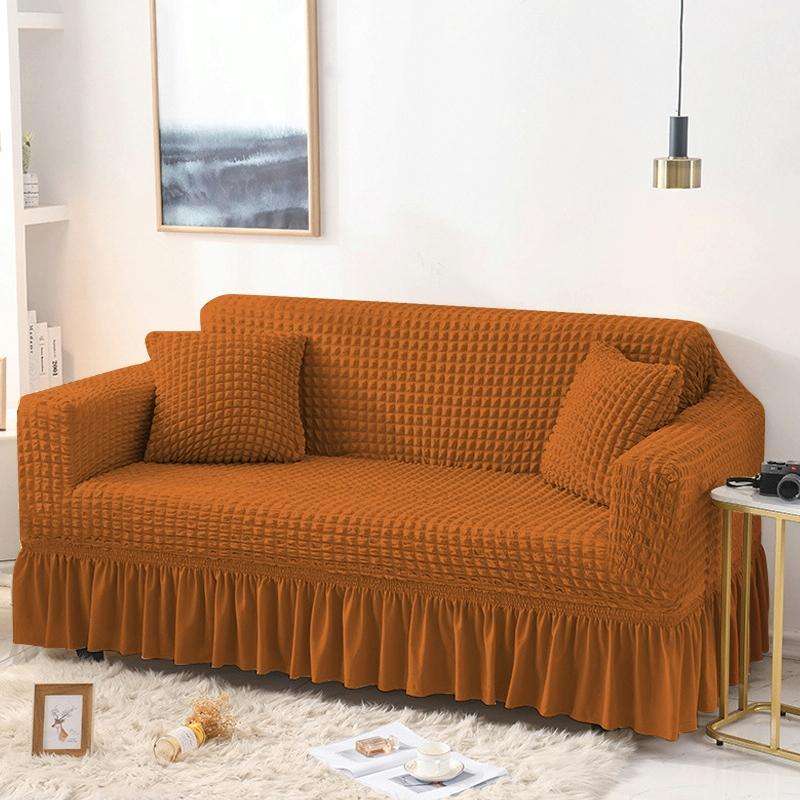 Living Room Stretch Full Coverage Skirt Style Sofa Cover, Size: Double M 145-185cm(One-color Must...