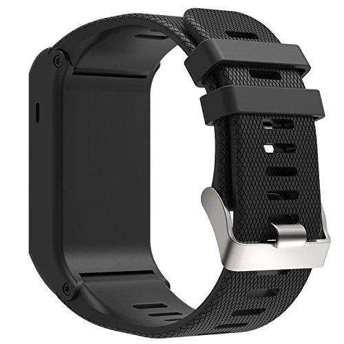 Silicone Sport Watch Band for Garmin Vivoactive HR(Black)